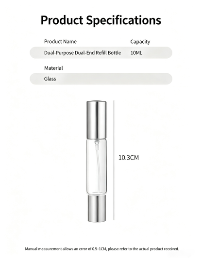 2-in-1 Glass Perfume Atomizer Bottle with Roller Ball, Portable Refillable Spray Bottle for Perfume, Essential Oils & Floral Water