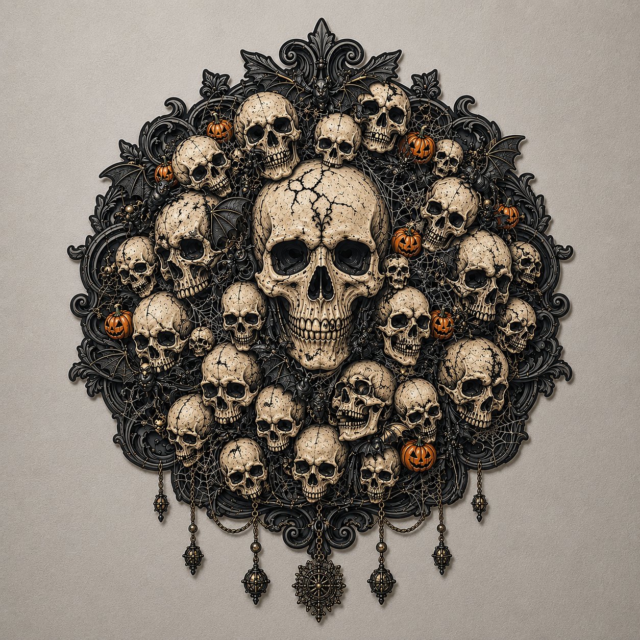 🦇Midnight Haunt 3D Metal Wall Art Collection | Metal Skull. Ghost & Bat Decor with 3D Visual Effect for Haunted Wall Displays 🎃