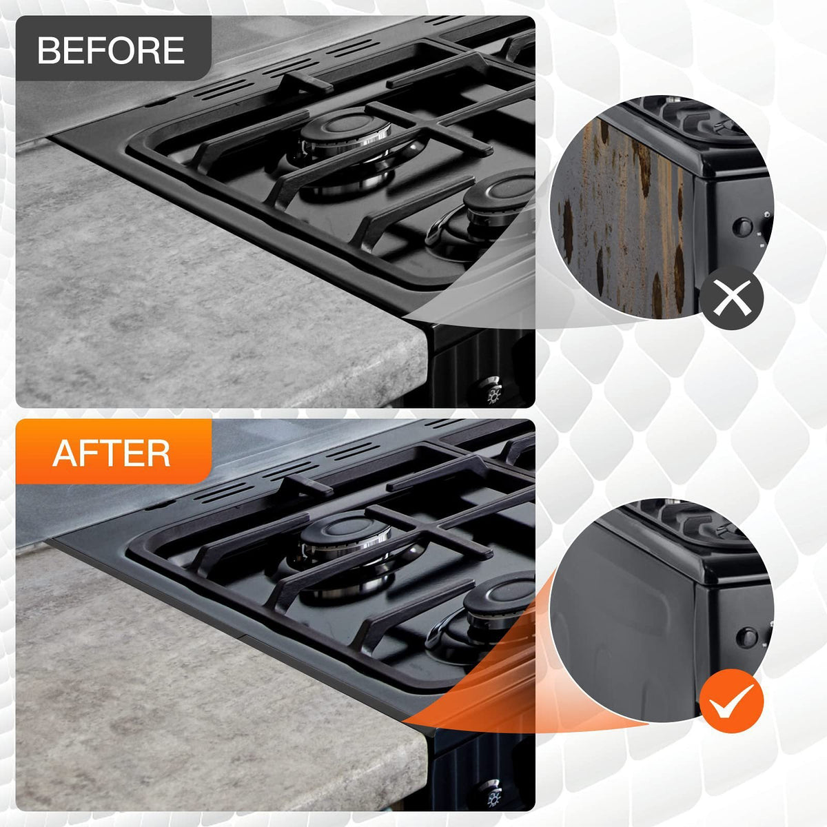 🔥 🎁Retractable Stainless Steel Stove Gap Covers in kitchen gap