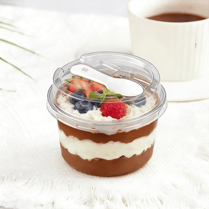 🍨 100 Pack Clear Dessert Cups with Lids & Spoons