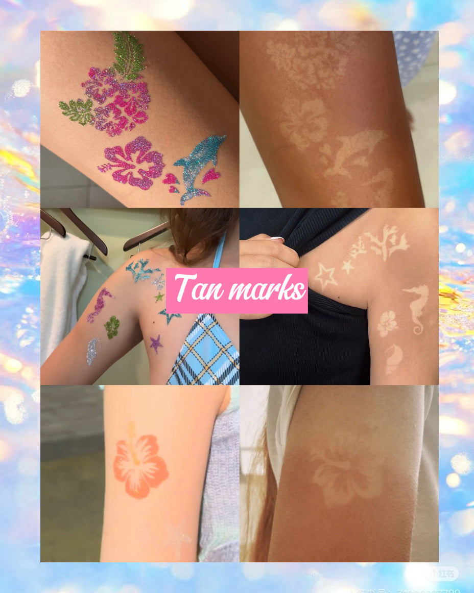 6 Sheets Set DIY Glitter Tattoos-A series