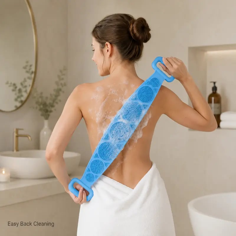 Silicone Bath Brush in use
