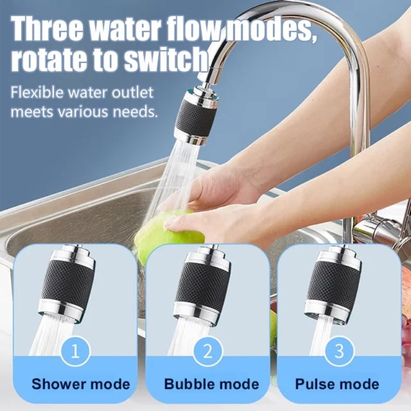 🔥Splash proof booster swivel kitchen filter tap water flow detail