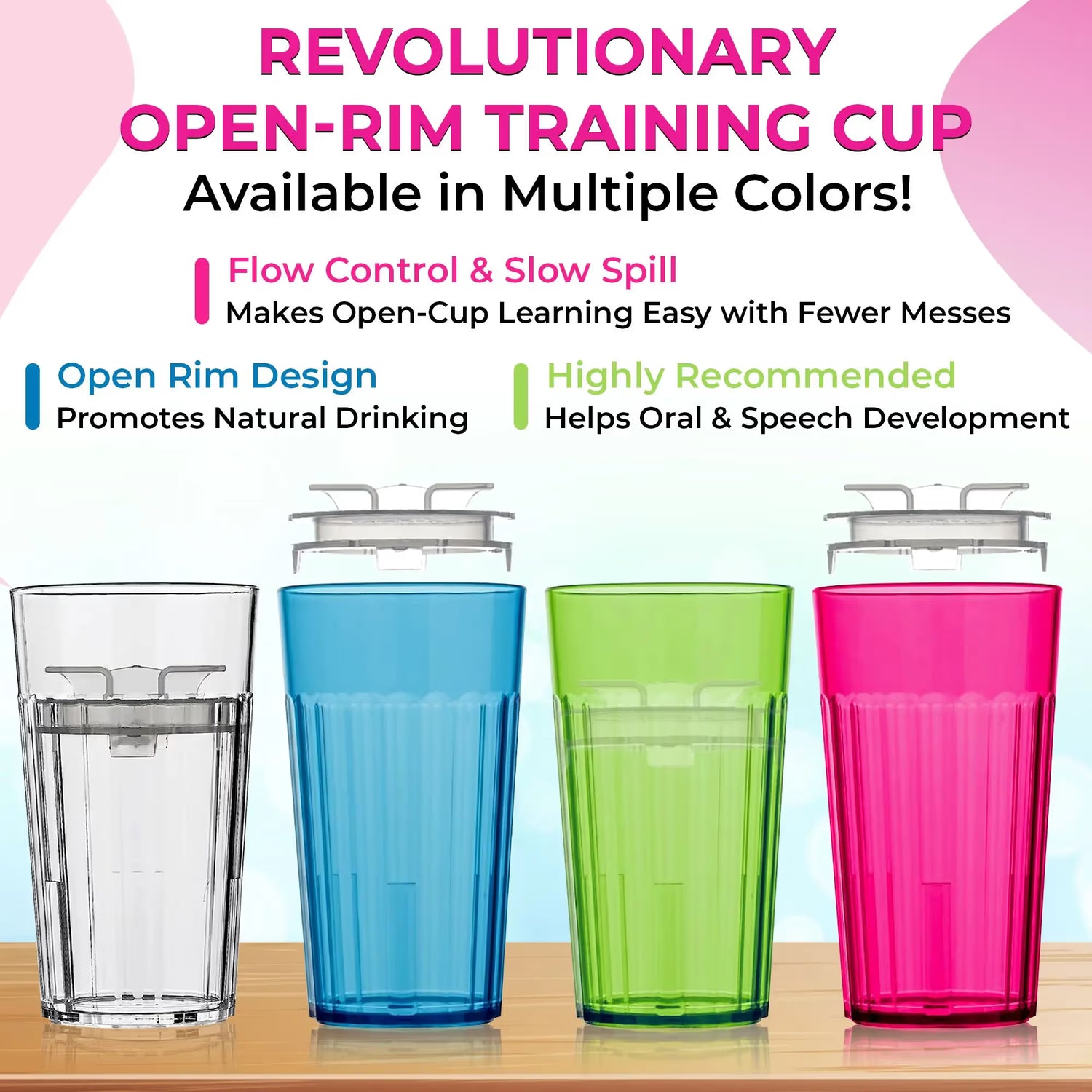 🍼 360-Rim Training Cup – Safe & Pediatrician-Recommended-Montessori Weaning Training for Toddlers Learning to Drink