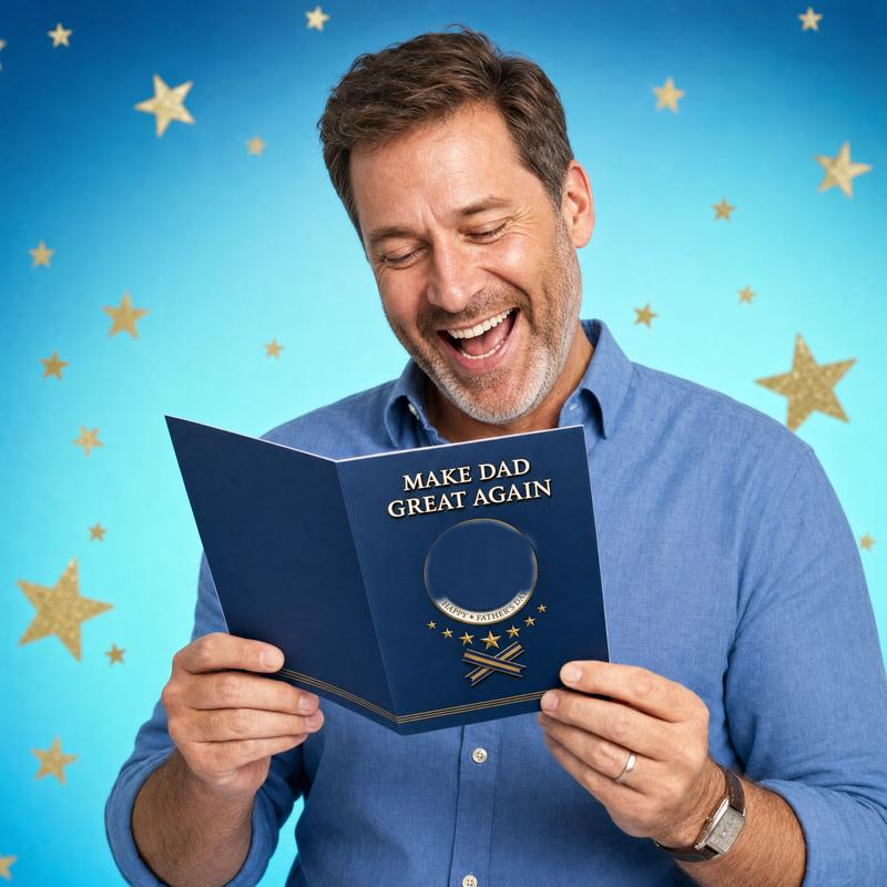 Make Dad Great Again Funny Talking Father's Day Card 🎙️👑