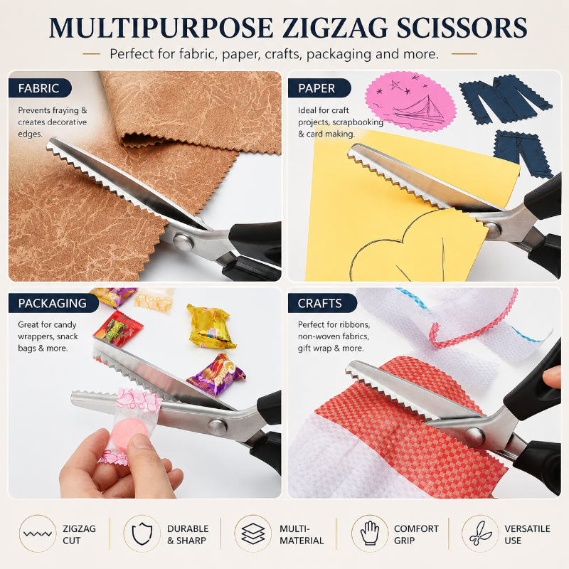 Stainless Steel Pinking Shears – 9.1 Zig Zag Fabric Scissors for Sewing. Quilting. Dressmaking & DIY Crafts