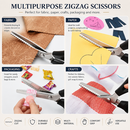 Stainless Steel Pinking Shears – 9.1 Zig Zag Fabric Scissors for Sewing. Quilting. Dressmaking & DIY Crafts