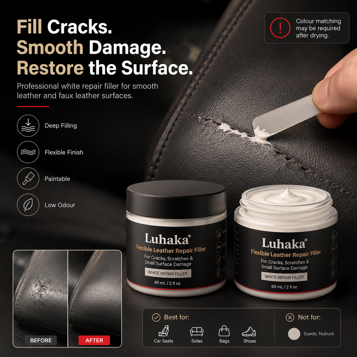 Luhaka® Leather Scratch & Damage Repair Filler
