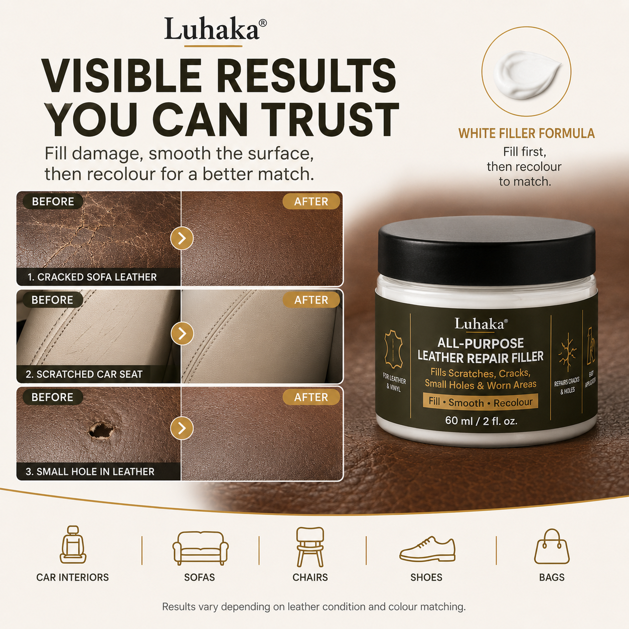 Luhaka® Leather Scratch & Damage Repair Filler