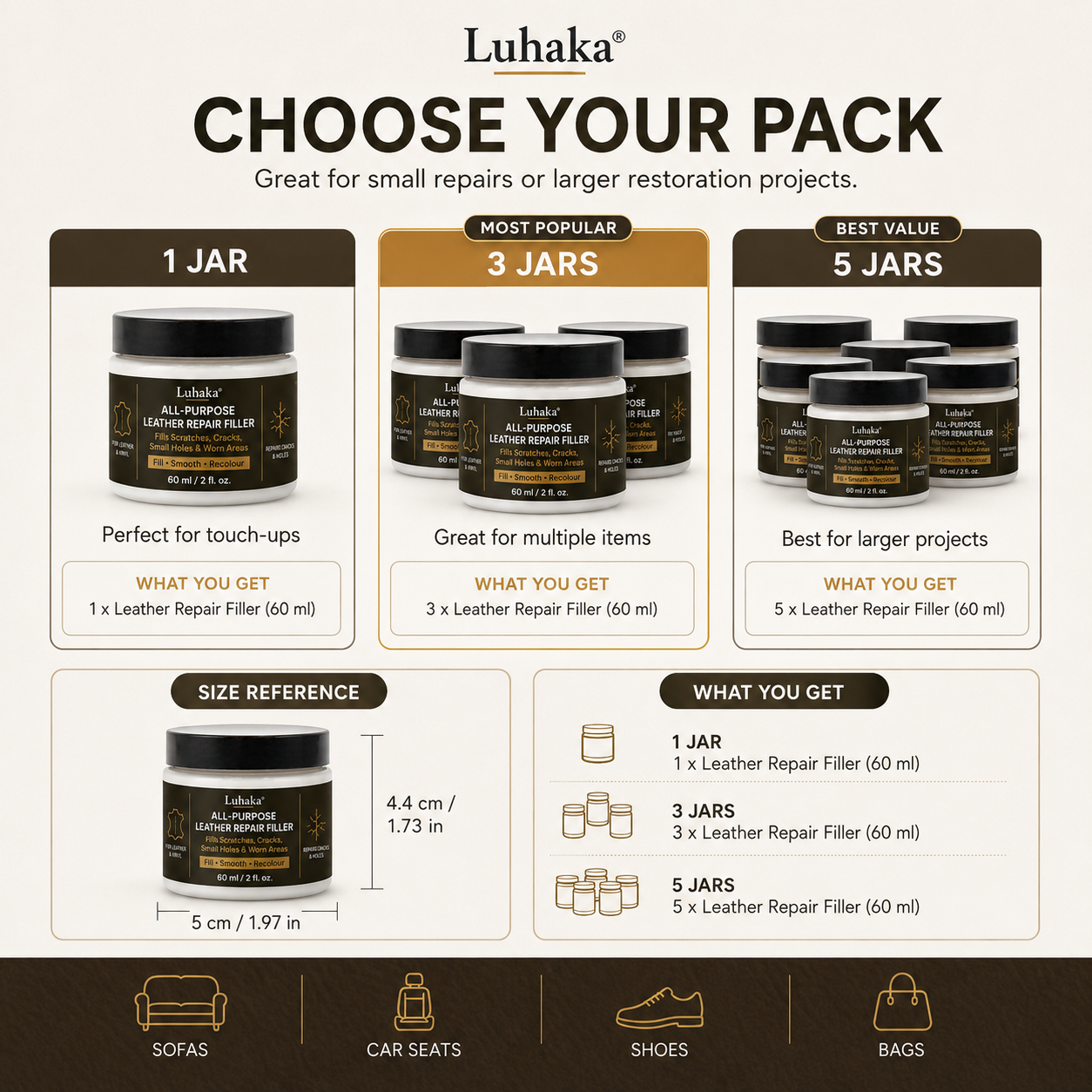 Luhaka® Leather Scratch & Damage Repair Filler