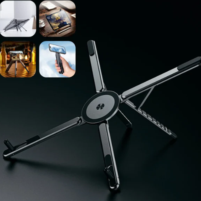 🎉LAST DAY 50% OFF📱4-in-1 MultifunctioneleMagnetischeApparaatstandaard:Aluminiumlegering -Draagbaar, Verstelbaar& Stabiel VoorTelefoon/Tablet/Lapto