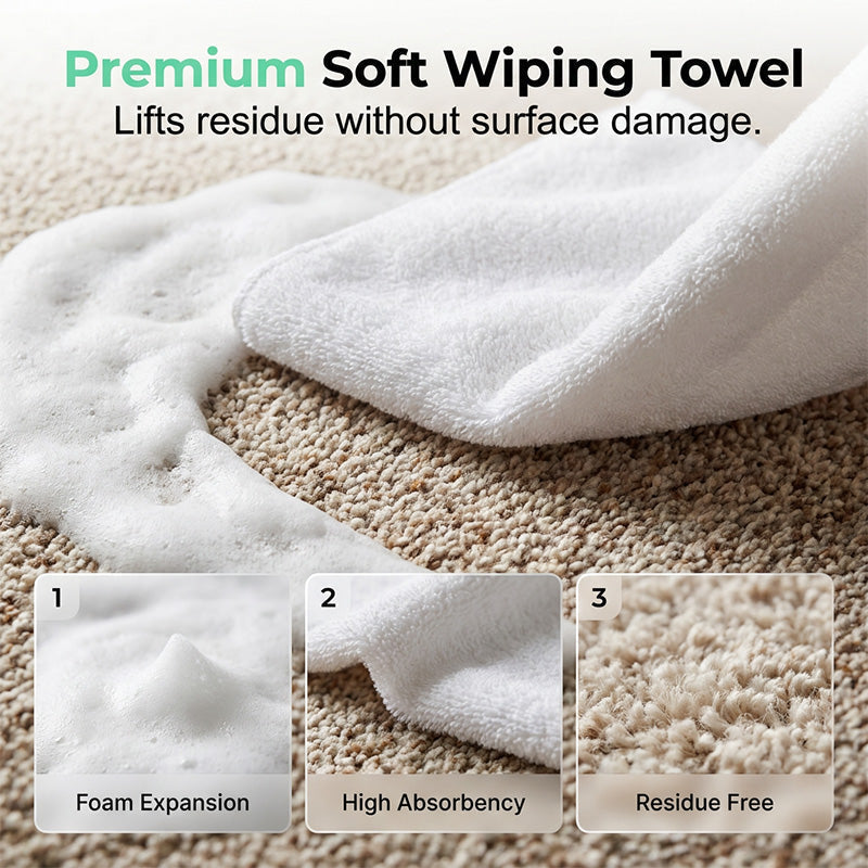 Waterless Carpet Foam StainRemover with Towel