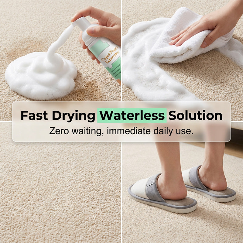Waterless Carpet Foam StainRemover with Towel