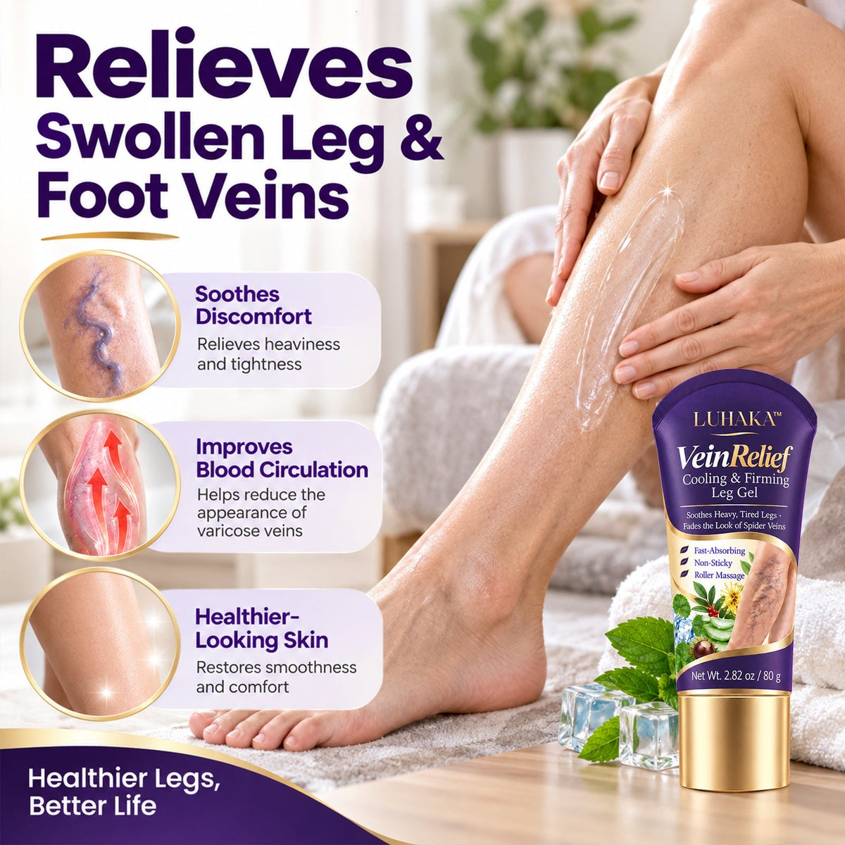 LUHAKA™ VeinRelief Cooling Herbal Leg Gel