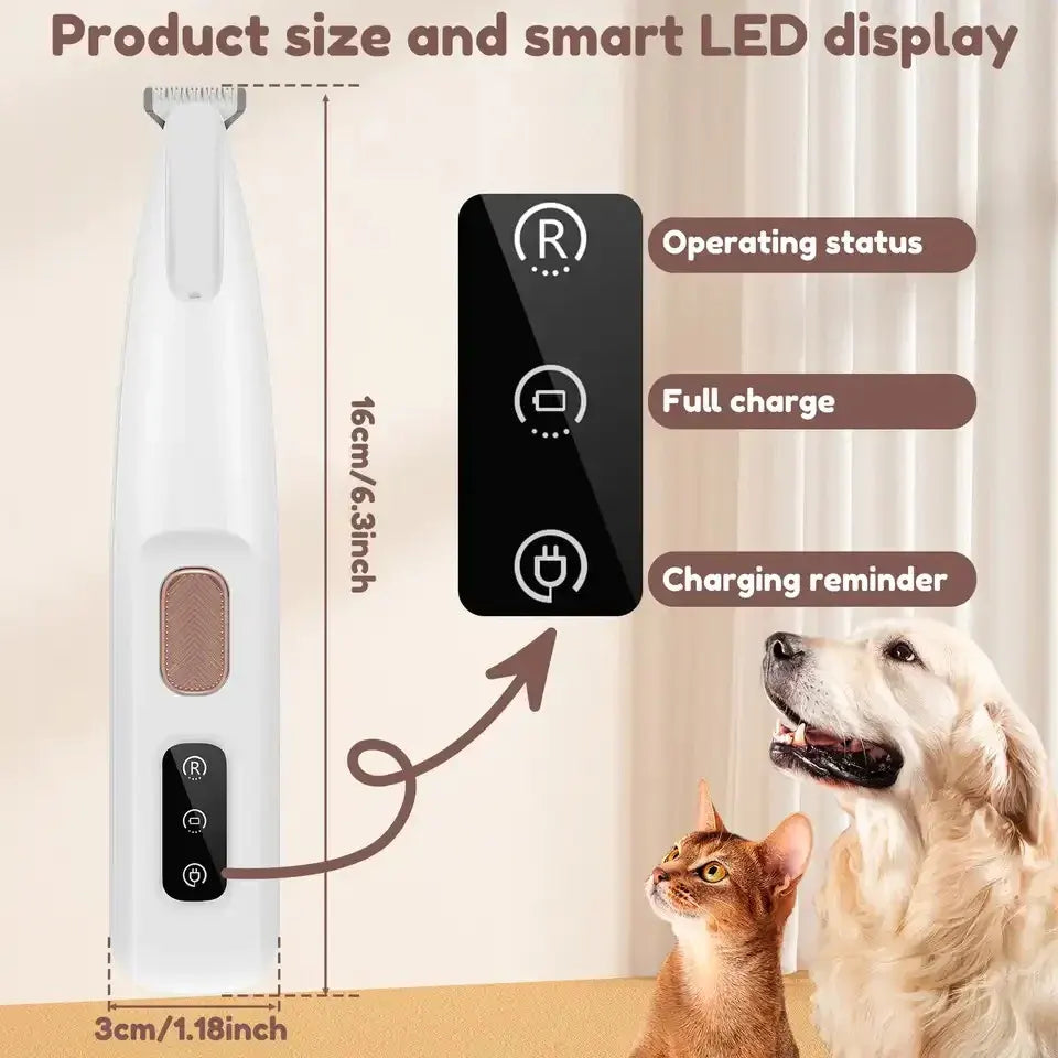 ✂️🐾Precision Pet Trimmer – Safe Grooming for Paws. Eyes & Tail with LED Light