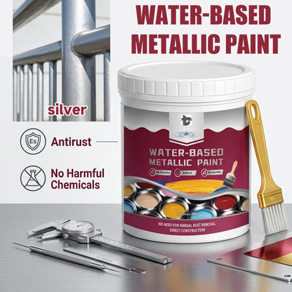 ⏳Time-Limited Special⏰Rust Converter Metallic Paint – One coat stops rust. no sanding. no fumes. Dries to a sleek metal finish. Perfect for garden tools & gates. 🔨🛡️