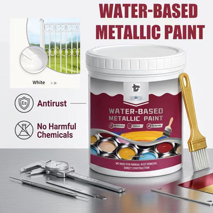 ⏳Time-Limited Special⏰Rust Converter Metallic Paint – One coat stops rust. no sanding. no fumes. Dries to a sleek metal finish. Perfect for garden tools & gates. 🔨🛡️