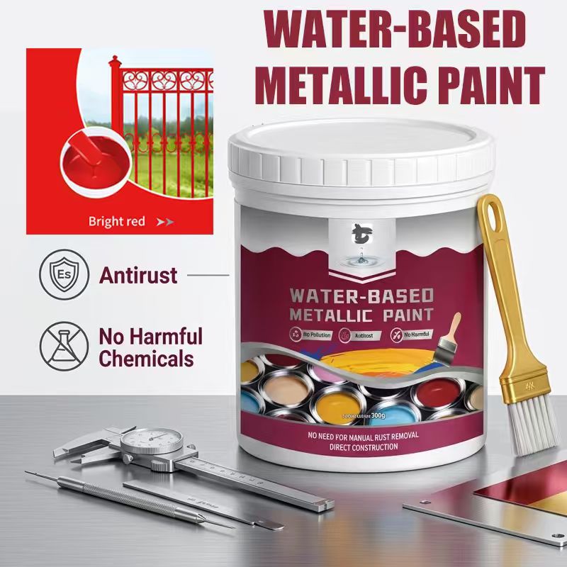 ⏳Time-Limited Special⏰Rust Converter Metallic Paint – One coat stops rust. no sanding. no fumes. Dries to a sleek metal finish. Perfect for garden tools & gates. 🔨🛡️
