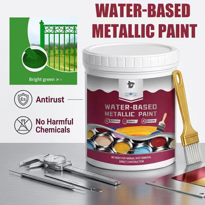 ⏳Time-Limited Special⏰Rust Converter Metallic Paint – One coat stops rust. no sanding. no fumes. Dries to a sleek metal finish. Perfect for garden tools & gates. 🔨🛡️