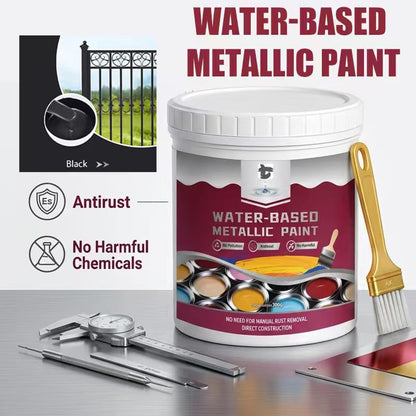 ⏳Time-Limited Special⏰Rust Converter Metallic Paint – One coat stops rust. no sanding. no fumes. Dries to a sleek metal finish. Perfect for garden tools & gates. 🔨🛡️