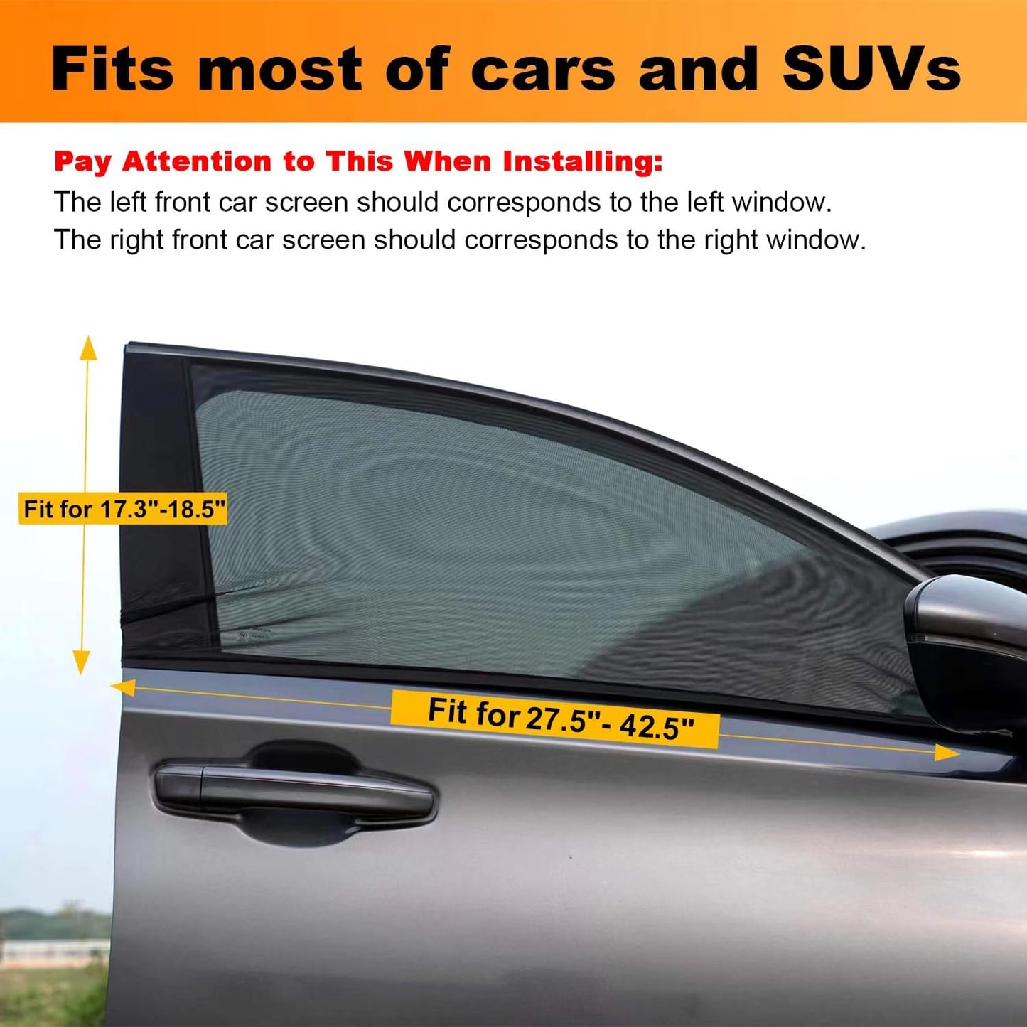 Car Anti‑Mosquito Screen/Net. 4 Pack Car Sunshade Curtain. Mosquito Net For Car Glass. Privacy Window Mesh