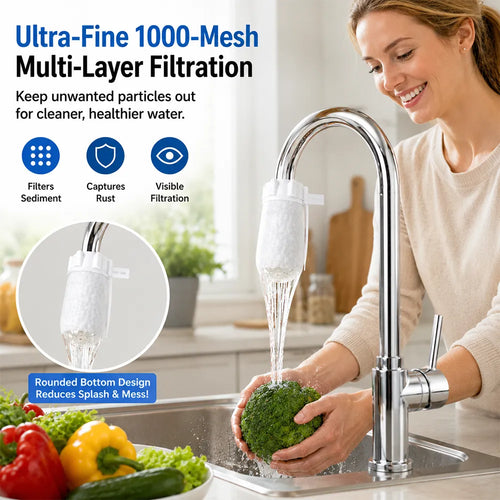 Faucet Filter Cotton Bags - Universal. 100 PCS Splash-Proof Faucet Filter 🌟Set