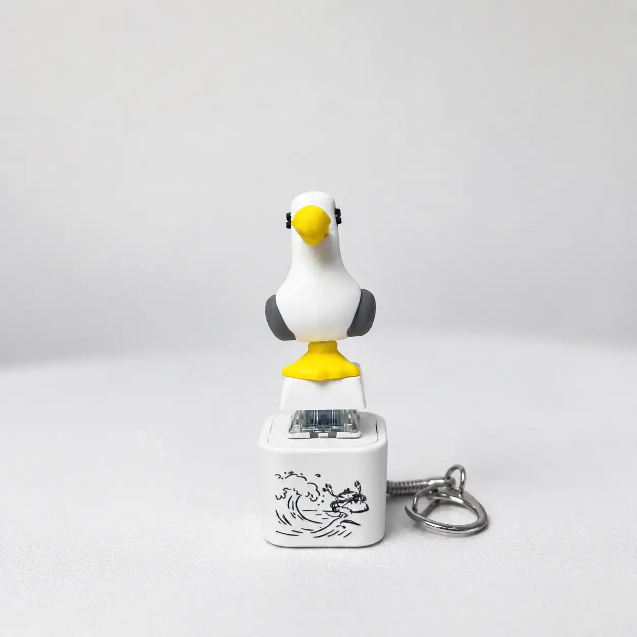 😆Seagull MINE! Button Keychain-Real Sound & LED Light