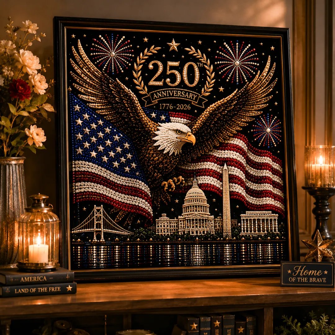 🦅America 250th Anniversary Pearl Art Kit – Stars & Stripes Skyline Limited Edition (Buy 2 Free Shipping)