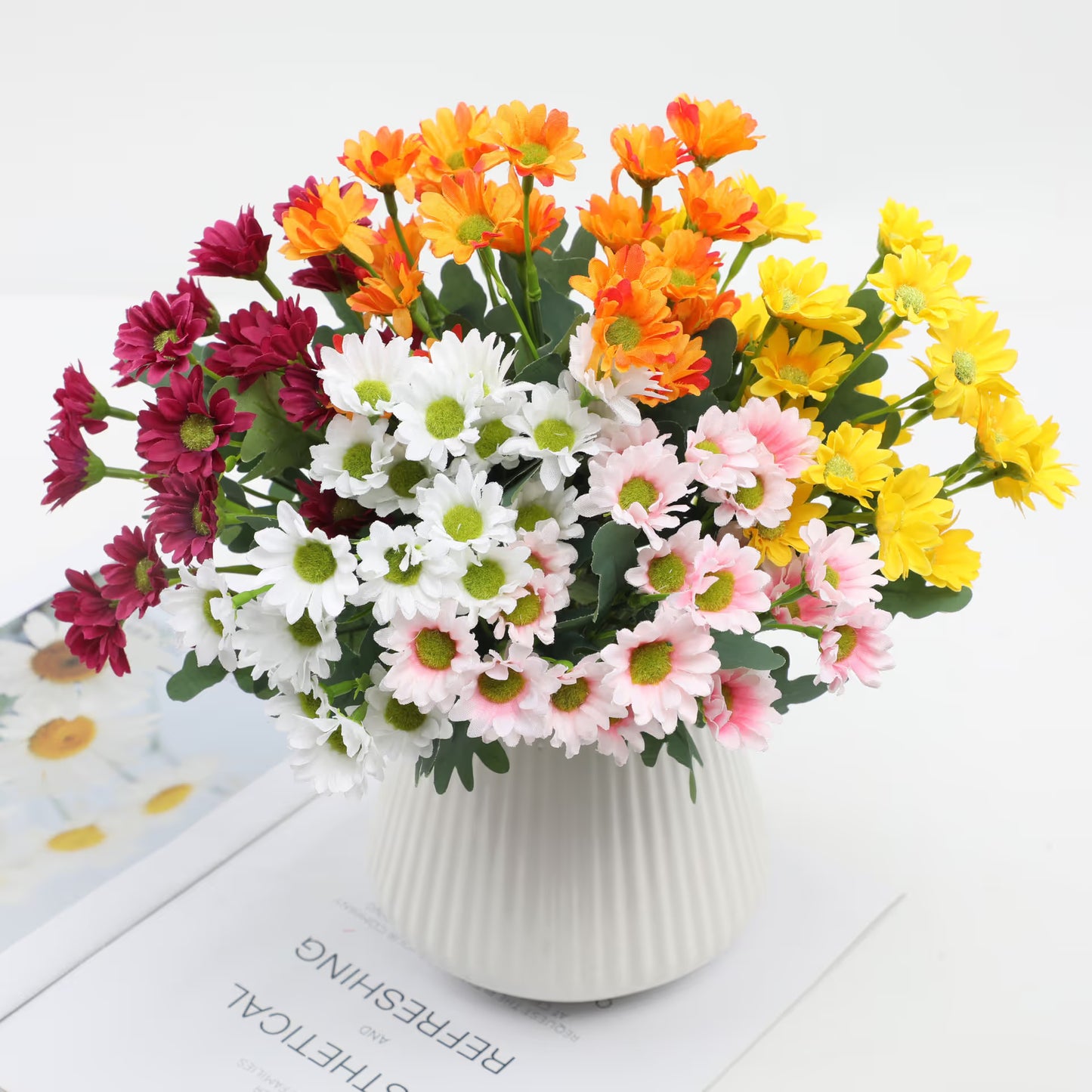 🏆Flash Sale⚡Artificial Outdoor Sunset Mums Flowers - UV resistant. Waterproof. Windproof