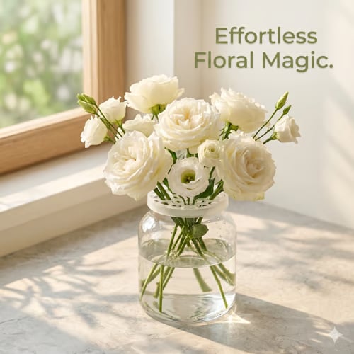 🌸🔥Reusable Silicone Flower Arranging Grid. Stretches Over The Rim of Vase. Self-Grips to Glass. for Easy Flower Arranging.