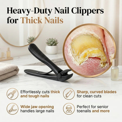 Nail Clipper for Seniors. Wide Jaw Long Handle Clipper for Thick Nails