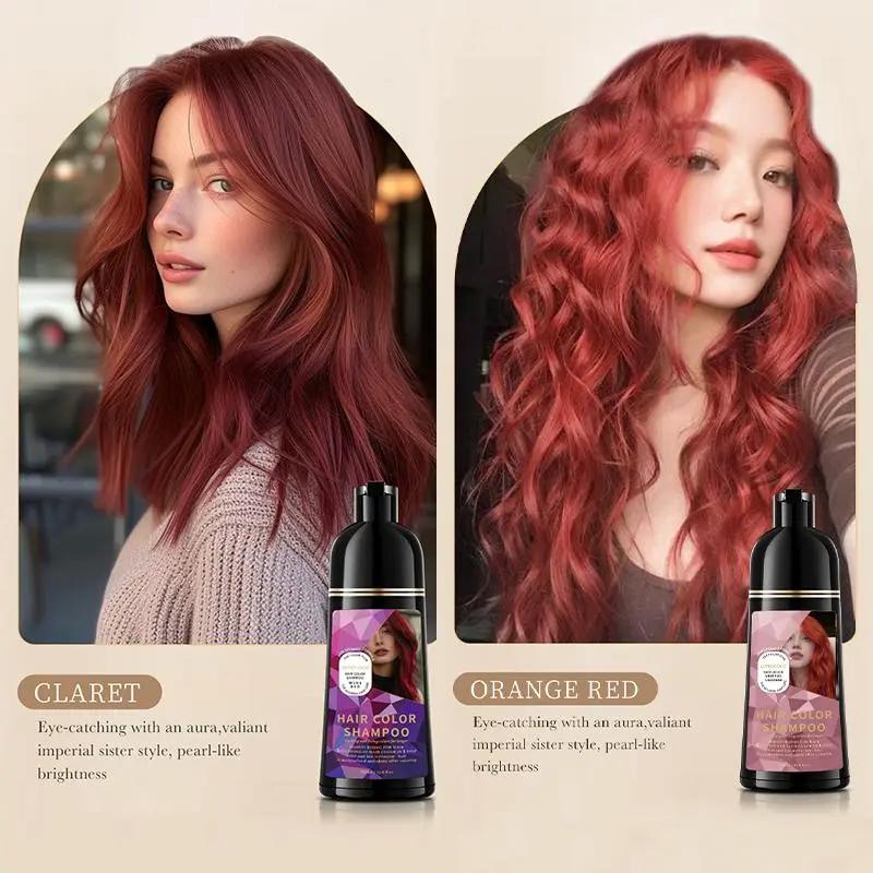 3-in-1 Plant Extract Hair Dye Shampoo, Fast Black Brown Hair Color, Long-Lasting Hair Care with Fruity Fragrance & Nourishing Oil Cleanse