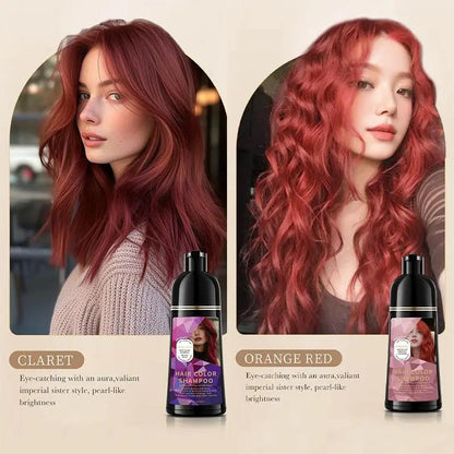 3-in-1 Plant Extract Hair Dye Shampoo, Fast Black Brown Hair Color, Long-Lasting Hair Care with Fruity Fragrance & Nourishing Oil Cleanse