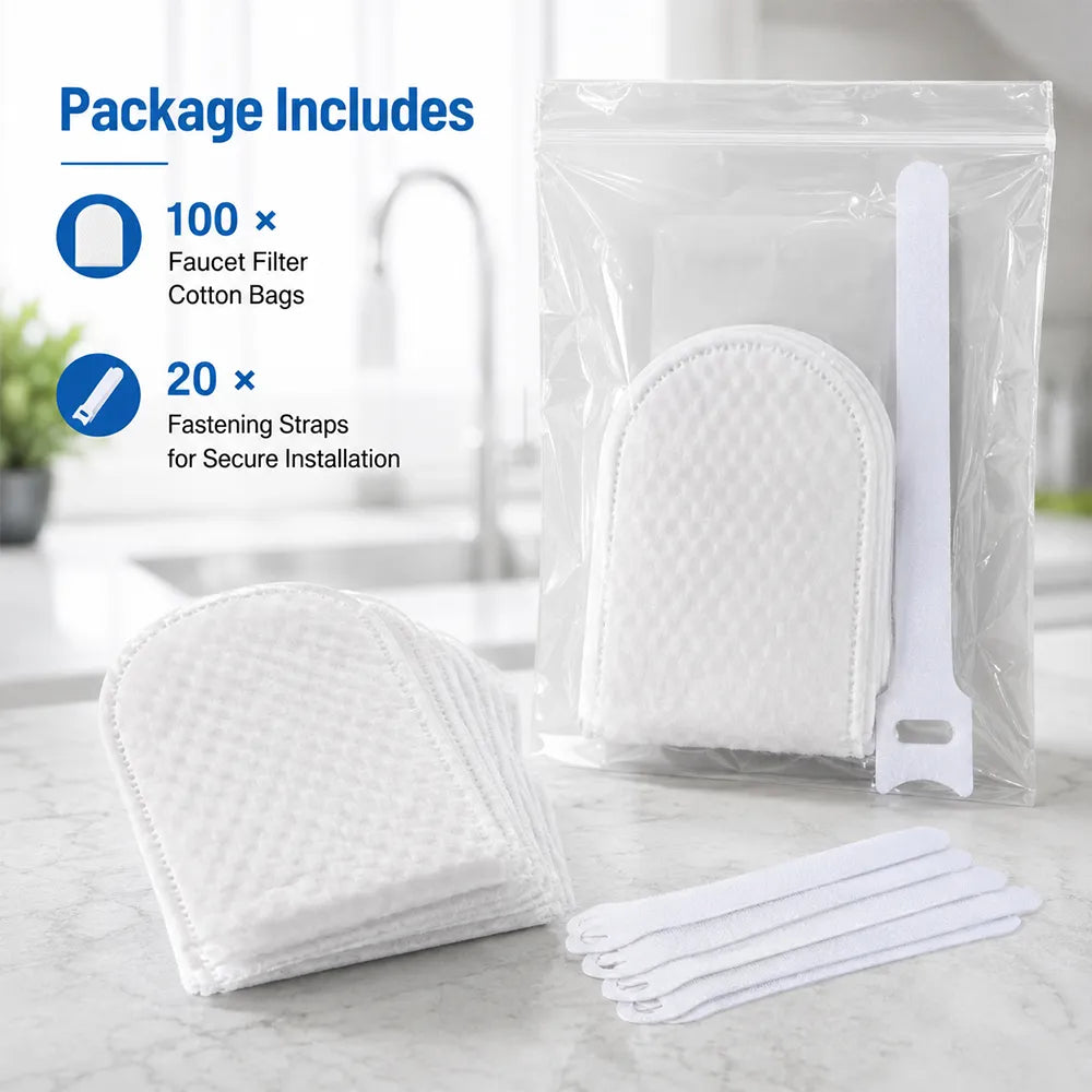 Faucet Filter Cotton Bags - Universal. 100 PCS Splash-Proof Faucet Filter 🌟Set