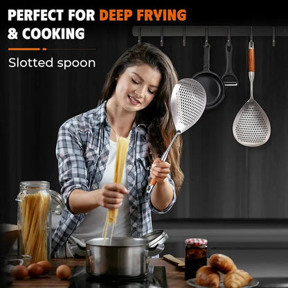 Fine Mesh Stainless Steel Colander - 2026 Upgraded Version Ultra-Fine Filter Mesh with Handle. Oil Filter Spoon. Food Strainer for Kitchen