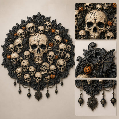 🦇Midnight Haunt 3D Metal Wall Art Collection | Metal Skull. Ghost & Bat Decor with 3D Visual Effect for Haunted Wall Displays 🎃