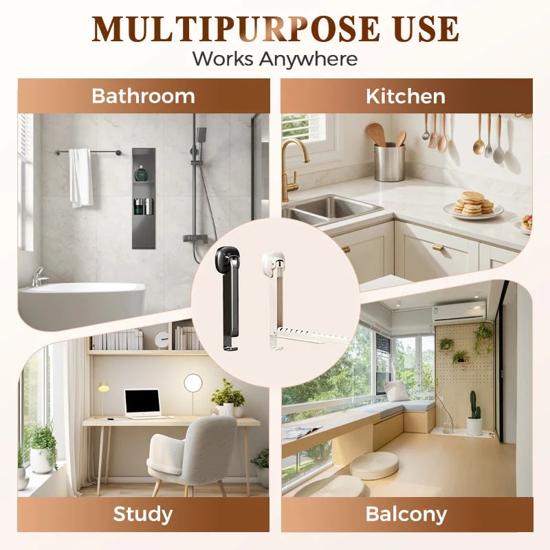 Suction Cup Extendable Folding Drying Rack