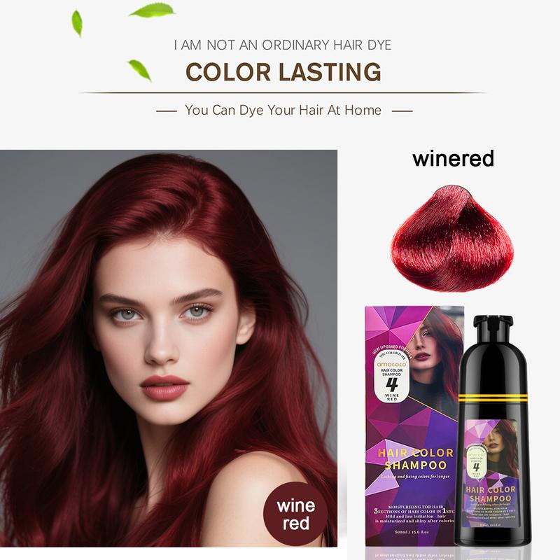 3-in-1 Plant Extract Hair Dye Shampoo, Fast Black Brown Hair Color, Long-Lasting Hair Care with Fruity Fragrance & Nourishing Oil Cleanse