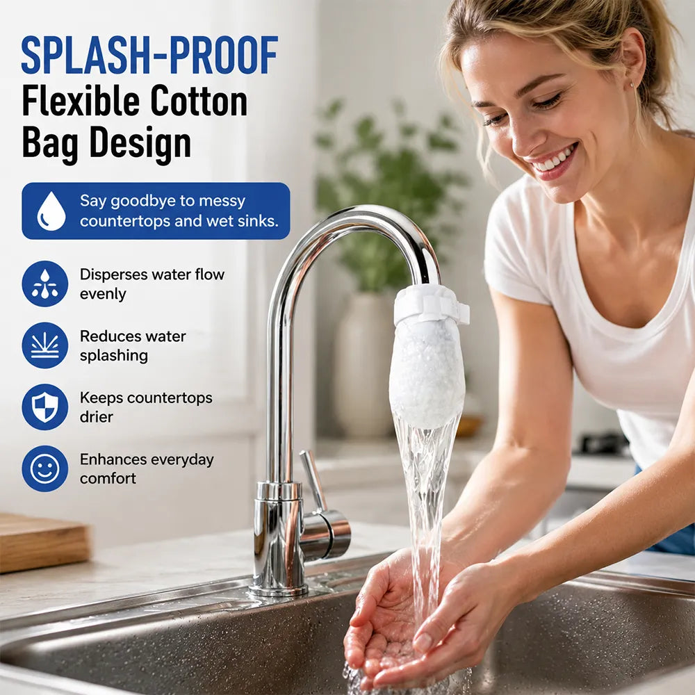 Faucet Filter Cotton Bags - Universal. 100 PCS Splash-Proof Faucet Filter 🌟Set