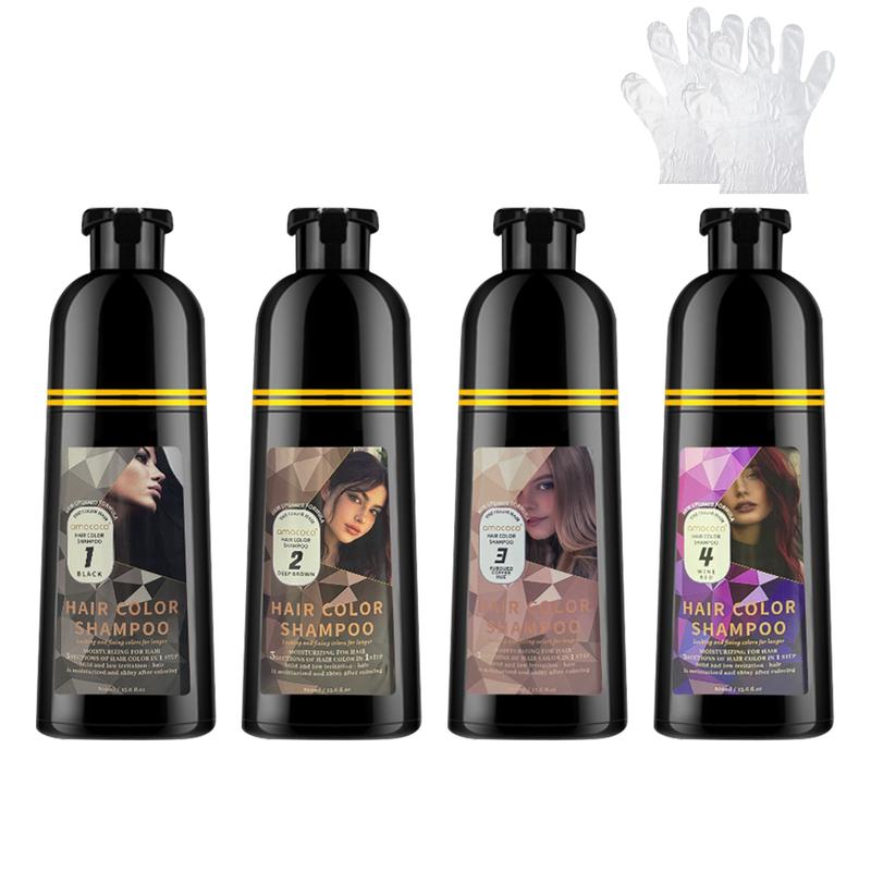 3-in-1 Plant Extract Hair Dye Shampoo, Fast Black Brown Hair Color, Long-Lasting Hair Care with Fruity Fragrance & Nourishing Oil Cleanse