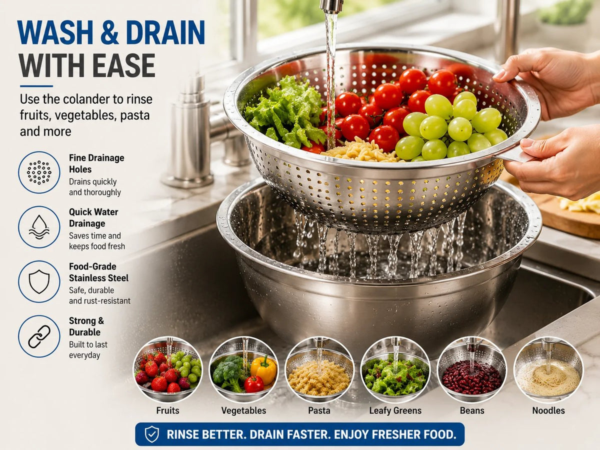 🔥Hot Sale 50% OFF 🎁3-in-1 Stainless Steel Grater Bowl & Colander Set detail