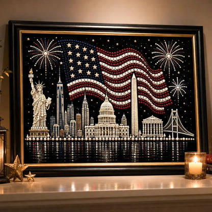 🦅America 250th Anniversary Pearl Art Kit – Stars & Stripes Skyline Limited Edition (Buy 2 Free Shipping)