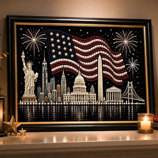 🦅America 250th Anniversary Pearl Art Kit – Stars & Stripes Skyline Limited Edition (Buy 2 Free Shipping)