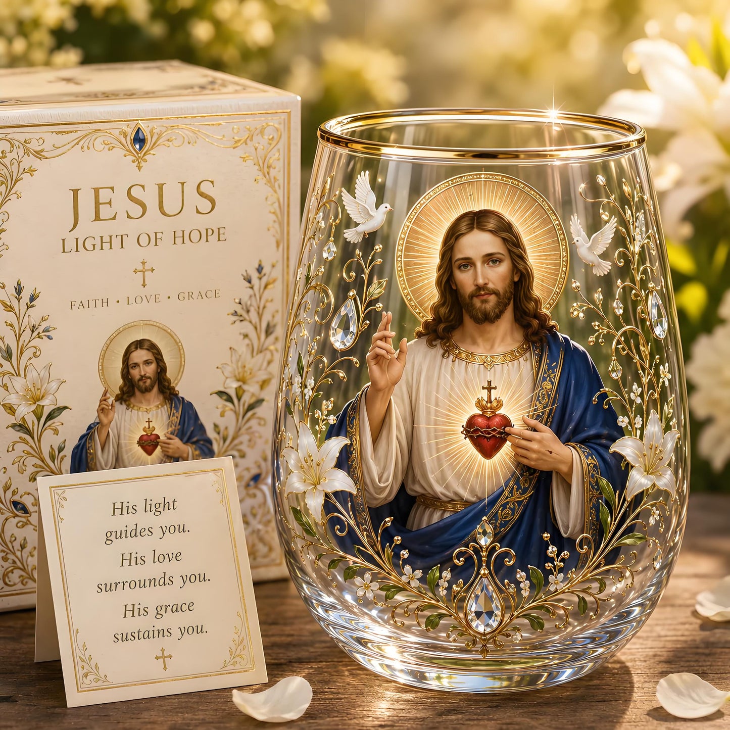 🙏Sacred Heart of Jesus Glass Cup