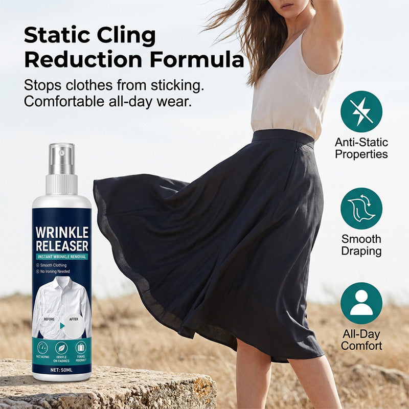 👔✨ Instant wrinkle release – no iron. travel-ready. static-free & fresh.