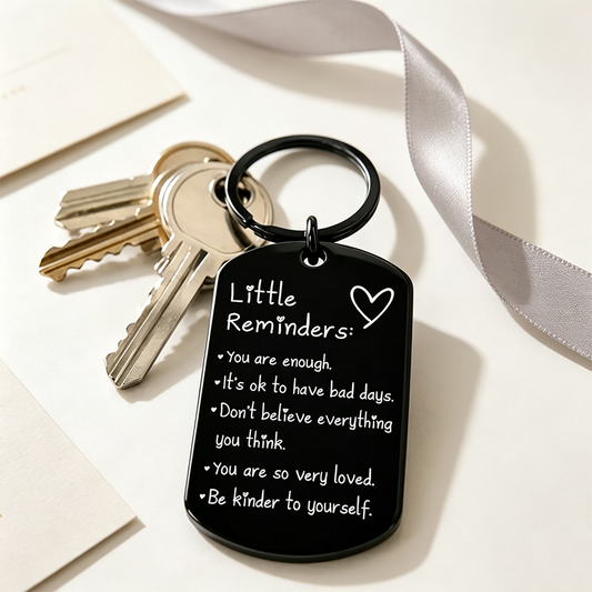 Engraved inspirational stainless steel keychain