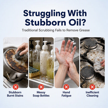 Kitchen Oil Cleaning Brush with Built-in Soap Dispenser