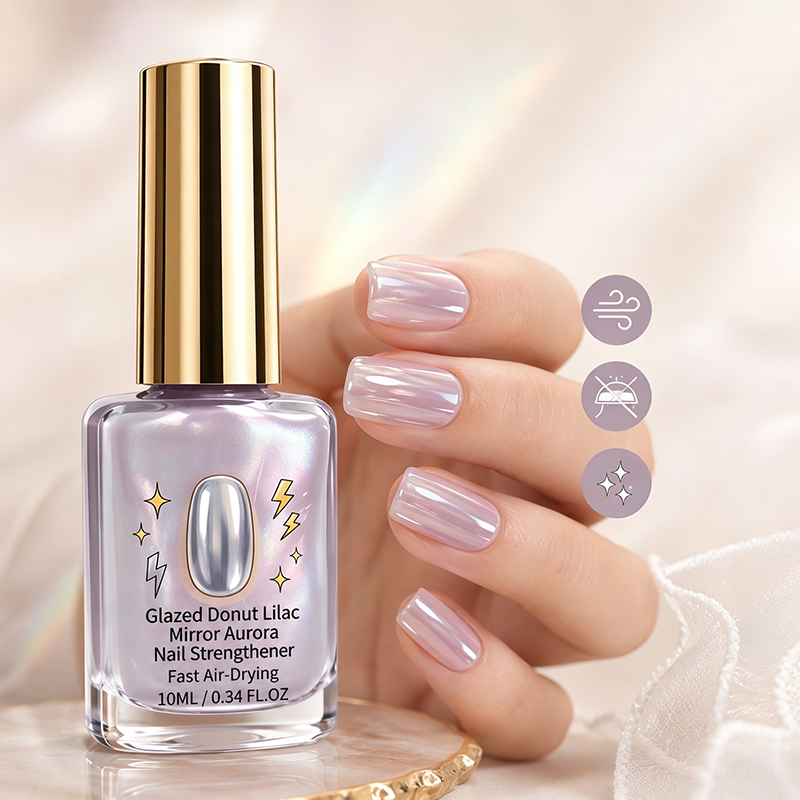 📢📢40% OFF !! ⏰Lilac Glossy Mirror Nail Strengthener product bottle
