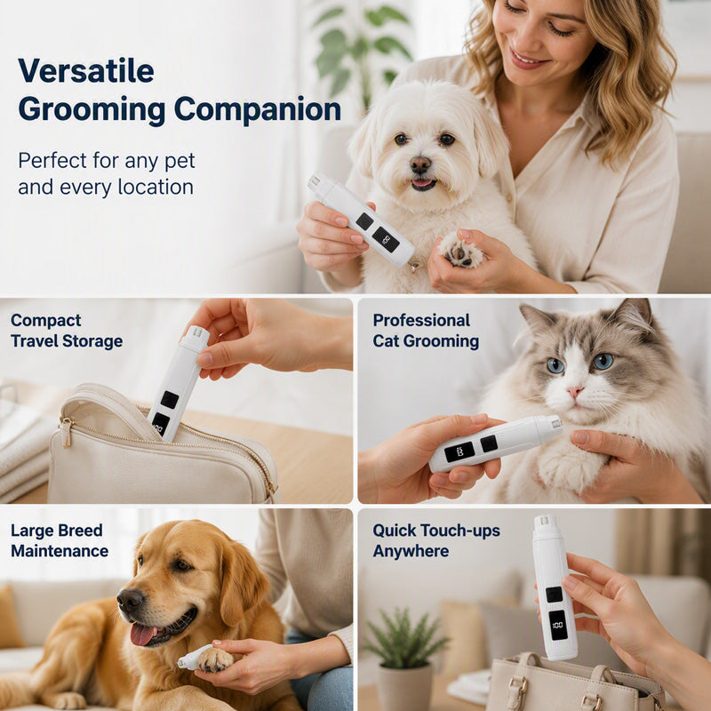 Electric Pet Nail Grinder with LED Power Display usage scene