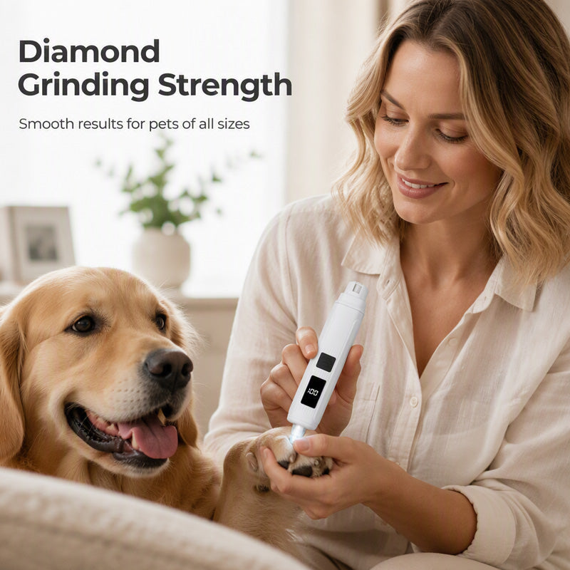 Electric Pet Nail Grinder with LED Power Display close up